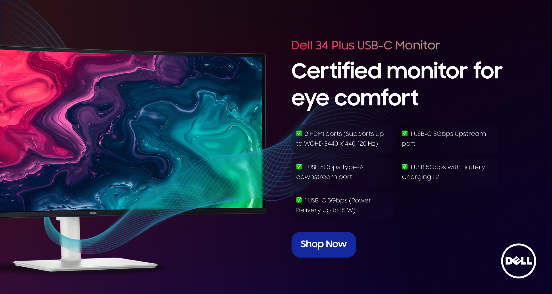 Dell 34 Plus USB-C Monitor - S3425DW